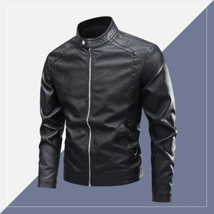 Automne hiver hommes rétro moto veste en cuir PU détachable à capuche épais Slim Fit XL taille nouveau Design à la mode - Product Image 3