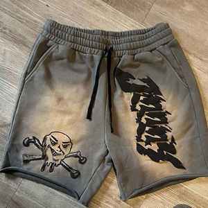 Pantalones cortos informales de verano personalizados para hombre, 100% algodón, peso pesado, lavado con ácido, estilo de ropa informal desteñida al sol con estampado 3D Puff - Product Image 4