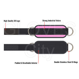 Stylized Multi-Gym Neoprene Padded D Ring <b>Ankle</b> Strap Straight Form Cable Kickback <b>Ankle</b> Cuff Strap By GLOVES City - Product Image 4