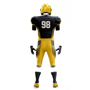 Uniformes de football américain de haute qualité 100% polyester à manches courtes pour hommes, grandes tailles, respirants, séchage rapide, couleur personnalisée, faible MOQ - Product Image 3