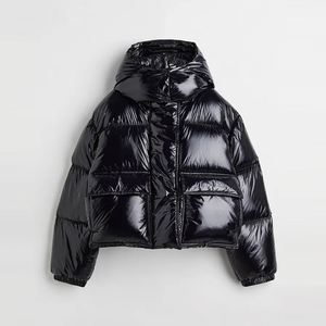 Veste matelassée à fermeture éclair brillante tendance pour femmes, veste matelassée d'hiver, manteau personnalisé, veste matelassée à capuche chaude d'automne pour femmes - Product Image 6
