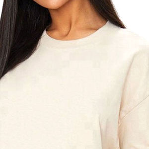 เสื้อยืดสตรีทแวร์คอวีทรงหลวมสำหรับผู้หญิงใส่ในฤดูร้อนเสื้อยืดผ้าคอตตอนเนื้อนุ่มระบายอากาศได้ดีสีพื้น - Product Image 4