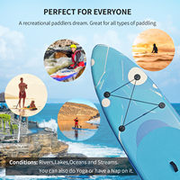 Planche à pagaie gonflable (SUP) à motif de glace craquelée avec accessoires complets - Ultra-stable pour le surf, le yoga, la pêche
