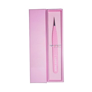 Pinzas de pestañas empaquetadas en caja de etiqueta privada Juego de pinzas de pestañas de volumen de punta de fibra de acero inoxidable con estampado de diamantes - Product Image 4