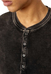 Custom Logo 100% Cotton <b>Knitted</b> 260 GSM Regular Fit Streetwear Oversized Heavyweight Vintage Batik Acid Wash Men's T-shirt - Product Image 3