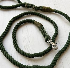 Green cotton <b>rope</b> <b>dog</b> <b>lead</b>, customise your <b>dog</b> leash, ideal as for a <b>dog</b> lovers gift - Product Image 3