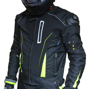 Veste textile moto de tourisme design personnalisé pour hommes veste Cordura toutes saisons moto aventureuse haute visibilité noire imperméable - Product Image 3