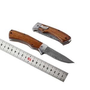 Cuchillo Compacto de Hoja Fija de Damasco con Mango de Madera, Personalizable OEM para Uso en la Cocina, de Pakistán - Product Image 6