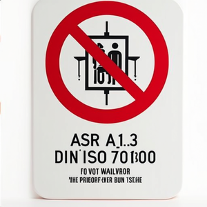 ASR A1.3/DIN EN ISO 7010 Prohibition Sign Foil <b>Wall</b> Sticker Do Not Use the Elevator in Case of Fire - Product Image 2