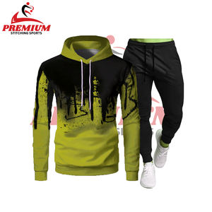 Chándal polar lavado ácido unisex con logotipo personalizado, sudadera y pantalones de talla grande para hombre, sudadera de entrenamiento de calentamiento al por mayor - Product Image 6