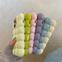 Coque Téléphone 3D Brillante Tendance Mignonne Couleur Bonbon Bloc Pain Chocolat pour iPhone 14 13 12 11 15 16 Pro Max Protection Complète