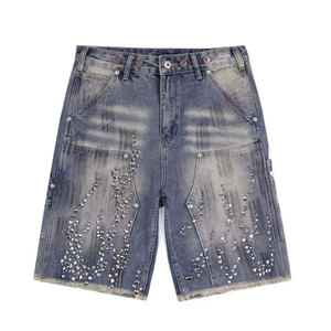 <b>Mens</b> Outdoor Casual Apparel <b>Short</b> Regular Fit Breathable Material Button Front Pocket Style Summer Wear <b>Jeans</b> <b>Shorts</b> - Product Image 1