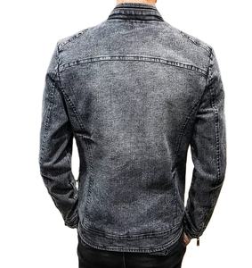 แจ็กเก็ตยีนส์สำหรับผู้ชายเสื้อแจ็กเก็ตยีนส์ซักวินเทจสำหรับผู้ชายเสื้อยีนส์แบบแฟชั่นออกแบบโลโก้ได้ตามต้องการ - Product Image 6