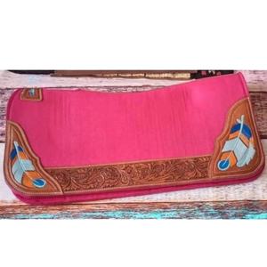 Western Horse Saddle Pad with Carving Patch Equestrian Riding Equipment Sports Gear Bag - Product Image 1