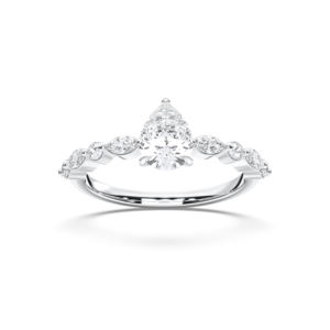 Premium Moissanite Luxe 0.14Ct Round Moissanite 5 Stone Ring en plata esterlina OEM Venta al por mayor - Product Image 3