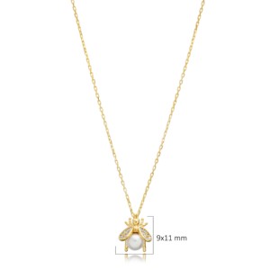 Collier avec pendentif en forme d'abeille, charme perlé, style turc, vente en gros, bijoux faits à la main en argent sterling 925 - Product Image 4