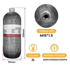 Bouteille de plongée haute pression en fibre de carbone 2L 300Bar PCP SCBA - Product Image 5