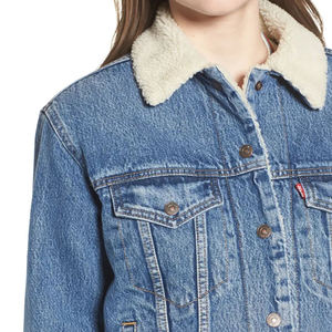 New Arrival Women's <b>Washed</b> Denim Winter Jacket Waterproof Sherpa <b>Lined</b> Cotton Casual Street Style - Product Image 5