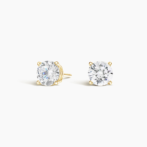 Élégantes boucles d'oreilles clous en diamant de laboratoire en or 10 carats, cadeau de mariage tendance pour femme, plaqué or blanc et or rose, clarté VS1-VS2 - Product Image 1
