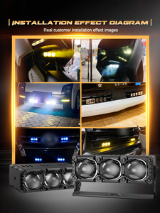 SENLO 3 Lentille X3 Super Lumineux Blanc Jaune Double Couleur <span class=keywords><strong>Moto</strong></span> Phares LED Travail Lumière Conduite Lumière Projecteur Auxiliaire - Product Image 6