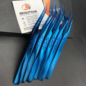 แหนบต่อขนตาพลาสม่าสีฟ้าพิมพ์ลายดาวปรับแต่งได้อุปกรณ์แต่งขนตาแบบมืออาชีพทำจากสเตนเลสอย่างยั่งยืน - Product Image 1