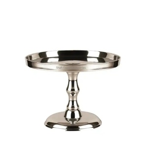 Elégant support à gâteau rond noir et argent dernier style en aluminium et métal PC décor de table servant pour les fêtes d'hôtel - Product Image 2