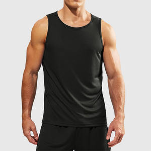 T-shirt de sport sans manches en maille polyester à séchage rapide, débardeur personnalisé de grande taille pour hommes - Product Image 3