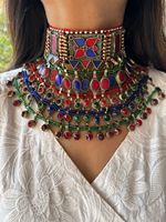 Parures de bijoux tribaux afghans Kuchi vintage à la mode, cadeaux d'anniversaire de mariage, collier et boucles d'oreilles afghans légers pour adultes