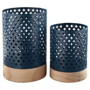 Bougeoir élégant en métal avec base en bois pour maisons modernes, appartements, villas et rassemblements professionnels - Product Image 1