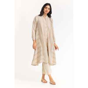 Camisa de Mujer Marrón Teñida con Hilo, Logotipo Bordado, Decoración de Lentejuelas, Holgada, Tallas XS-XL Disponibles, Seda, Satén, Lino, Popelina, Formal, Estampado de Leopardo - Product Image 3