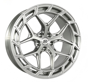 Jantes en alliage forgées monobloc 5 branches, finition argent brossé brut, 18-24 pouces, 5x112/5x114.3/5x120, pour BMW, Benz, Audi - Product Image 2