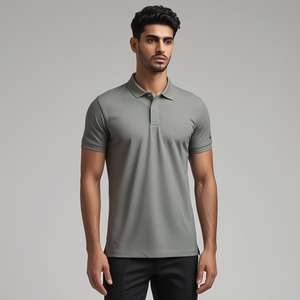 Polo élégant pour homme, mode raffinée, design minimaliste, tissu lisse, manches courtes, col, look contemporain, port confortable - Product Image 1