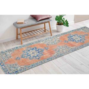 Blue Turkish Style <b>Rug</b>: Anti-Slip <b>Boho</b> Area Carpet,Nonwoven Soft <b>Rug</b> - Product Image 5