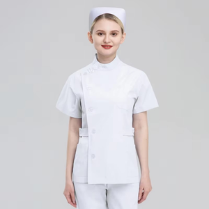 Multi-color Short-sleeved Nurse Scrubs Side Button Hospital Work Uniform <b>Set</b> Includes <b>Doctor</b> Scrub Suit Trousers Customized - Product Image 1