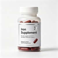 Étiquettes de bouteilles de suppléments de fer Haoxuan Factory Supply, encre métallique, autocollants PET imperméables pour l'emballage de compléments alimentaires