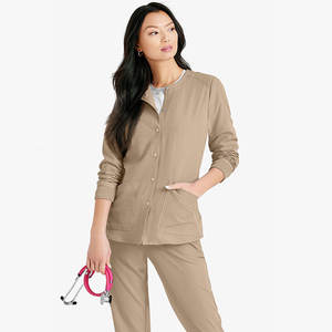 Custom Hot Selling Summer Vendors Khaki Comfortable <b>Hospital</b> <b>Uniforms</b> Blank Solid Worsted Nursing Scrubs Sets - Product Image 5