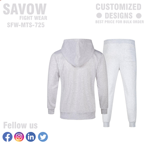 Chándales de equipo personalizados de alta calidad, venta al por mayor, ropa deportiva informal ajustada de poliéster, traje atlético de entrenamiento para correr de dos piezas - Product Image 3
