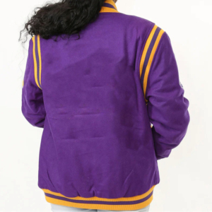 Veste universitaire de qualité supérieure pour femmes OEM vente en gros tenue décontracté respirant en cuir véritable manches régulières perles lettres 2026 - Product Image 2