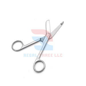 กรรไกรทางการแพทย์กรรไกรตัดผ้าพันแผลแบบโค้งสแตนเลสขนาด14ซม. เครื่องมือทางการสัตวแพทย์ตกแต่ง - Product Image 2