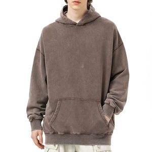 Prix de gros sur mesure de haute qualité, sweat à capuche en polaire surdimensionné, en coton mélangé décontracté, techniques de broderie - Product Image 1