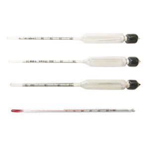 AEK-Tech Ensemble de 3 hydromètres en verre avec thermomètre 0-40 40-70 70-100 Précision 0,002 g/cm Compensation de température pour la brasserie - Product Image 1