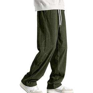 กางเกงผ้าลูกฟูกของผู้ชายทำเองได้น้ำหนักเบาแบบตรงขนาดผู้ใหญ่ขายดีสไตล์ลำลองฉลากส่วนตัว - Product Image 2