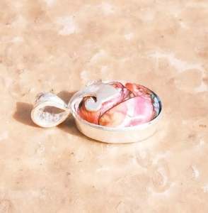 Colgante de Turquesa Rosa Natural con Cobre y Plata de Ley 925, Colgante Hecho a Mano con Diseño Único - Product Image 5