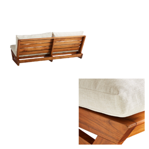 Ensemble canapé de jardin moderne de haute qualité avec bain de soleil canapé sectionnel tout temps patio en bois massif meubles d'extérieur en teck - Product Image 5