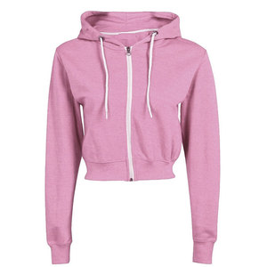 2025 nueva llegada logotipo personalizado bordado transpirable 100% algodón orgánico Sudadera con capucha corta para mujeres con diseño de cremallera Puff impresión - Product Image 4