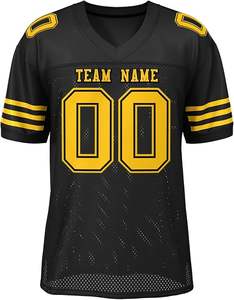 Camiseta de fútbol americano personalizada al por mayor manga corta transpirable con diseño cosido bordado para deportes de verano - Product Image 3