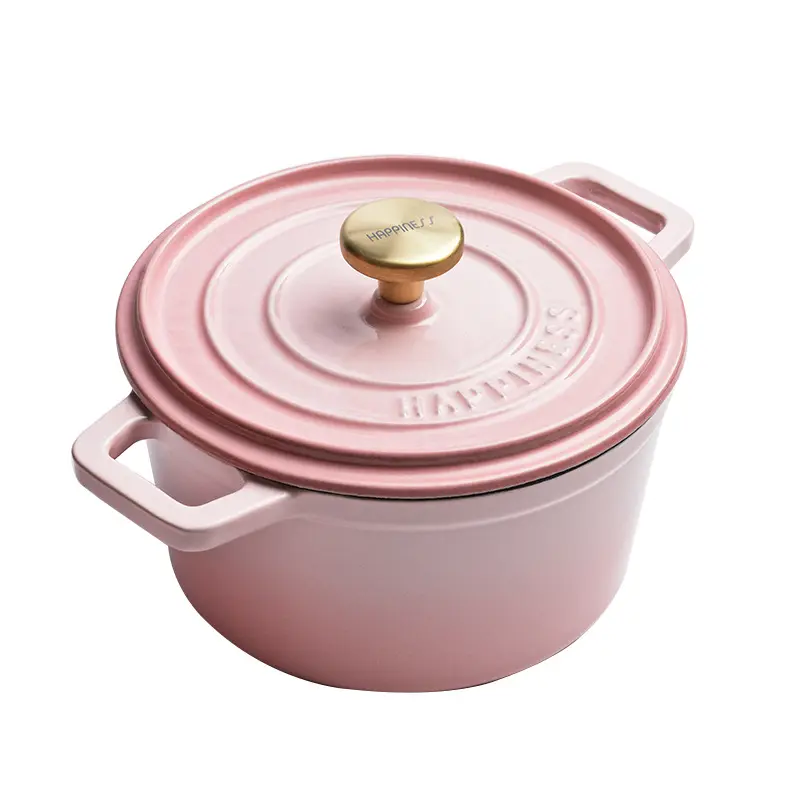 SS75 5-quart Kitchen Round Enameled Cast Iron Dutch Oven Stovetop Casserole Cookware Pot Soup & Stock Pots Metal Color Box