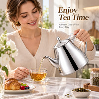 Bouilloire à thé en acier inoxydable OEM ODM avec filtre, pot à café et eau, théière personnalisable avec logo pour hôtels et restaurants