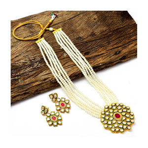 Ensemble de collier en cristal blanc avec plaqué or, motif goutte d'eau, strass et perle pour mariage, fête, fiançailles ou cadeau - Product Image 3