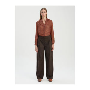 Blusa de Gasa con Cuello en V y Estampado para Mujer - Product Image 3